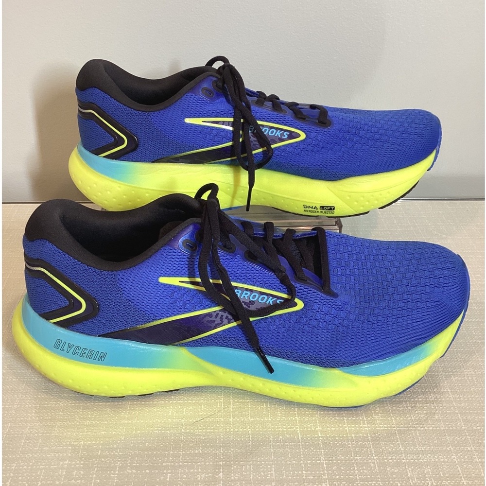 Brooks Glycerin 21 Mens Running Shoes Blue Lime Green 1104191D429 Size 10.5 D